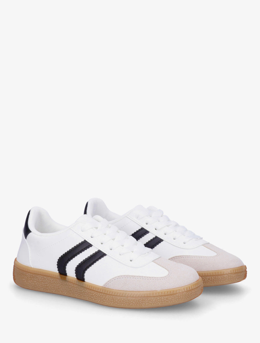 Sneakers à bandes contrastantes - Blanc - 4