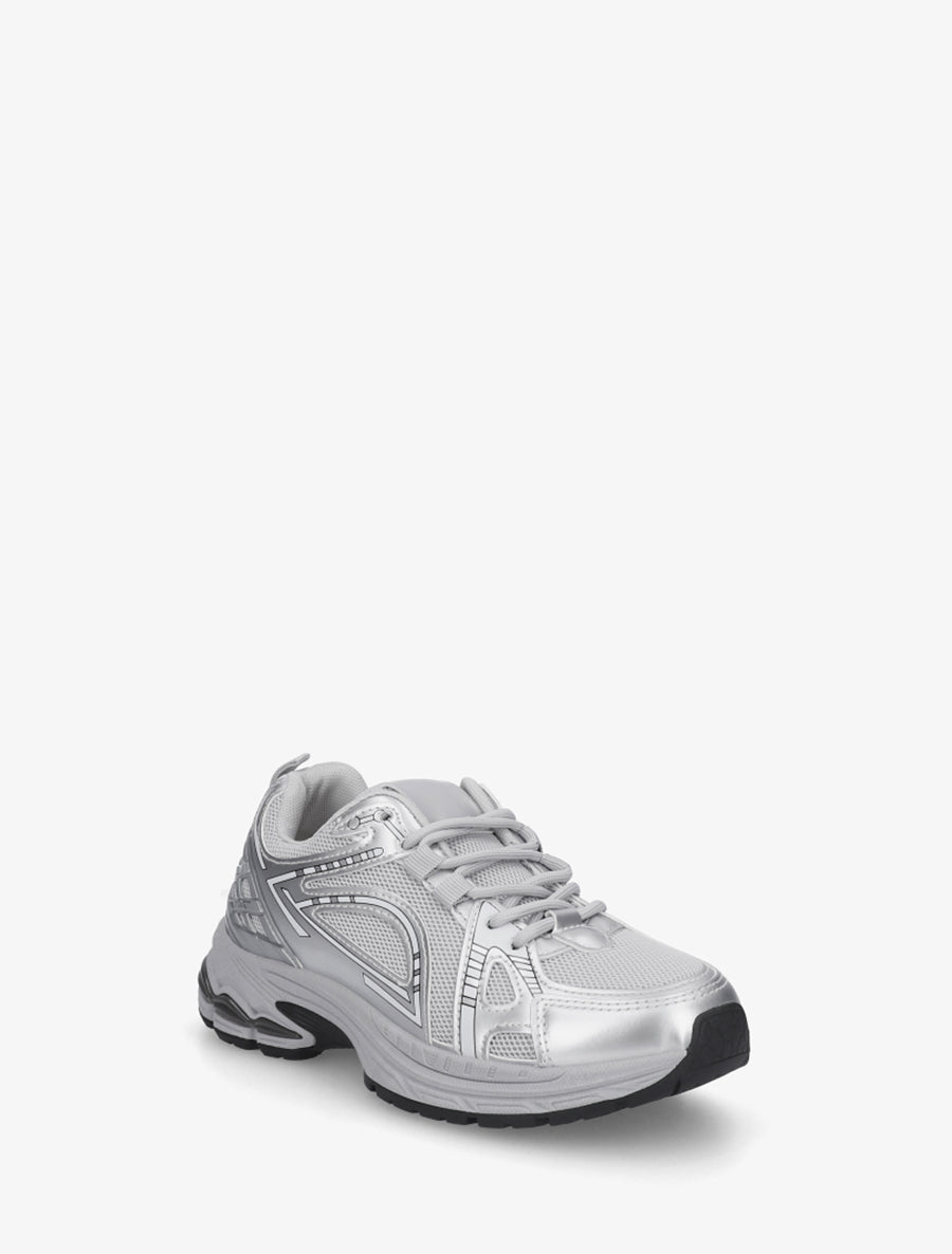 Baskets style running - Argent - 2