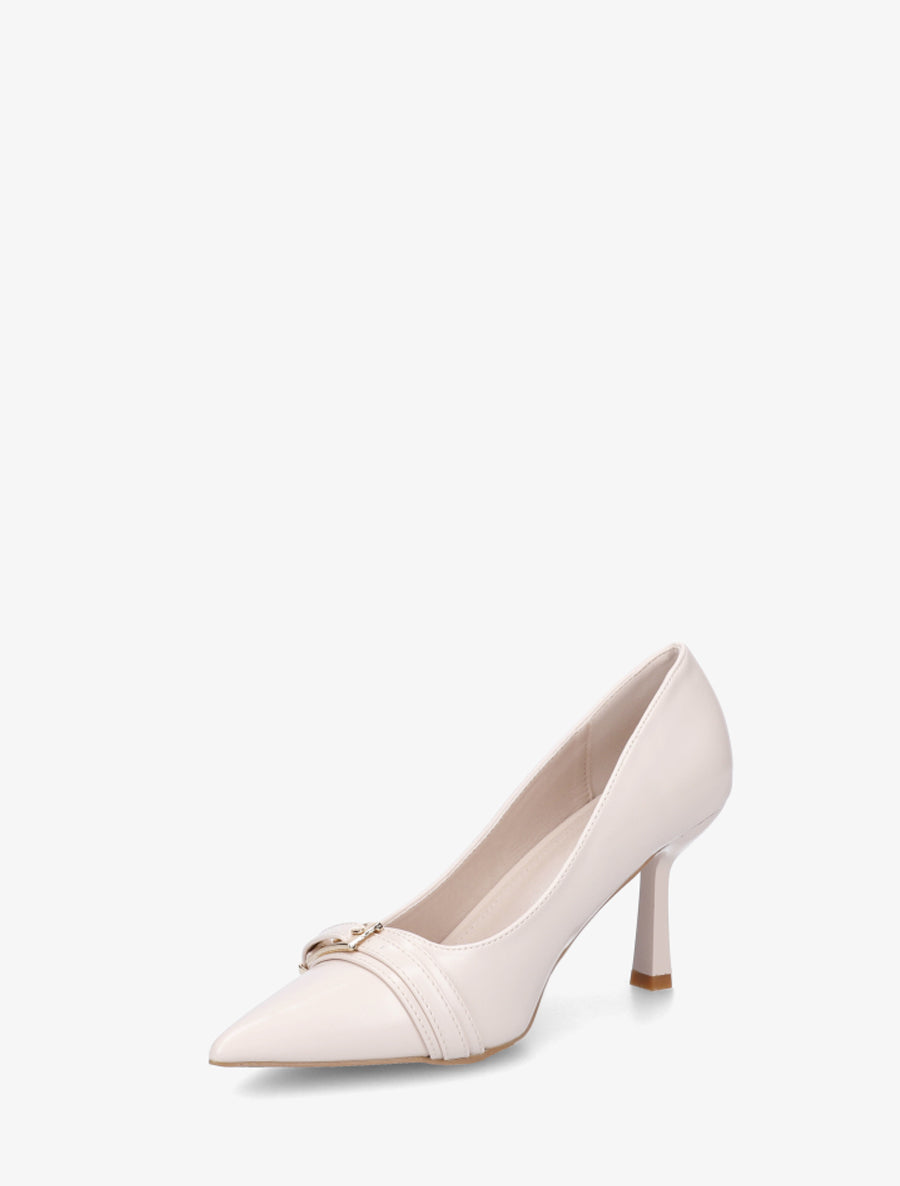 Escarpins à bout pointu et boucle - Beige - 3