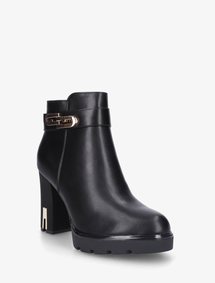 Bottines à talon et boucle fantaisie - Noir - 2