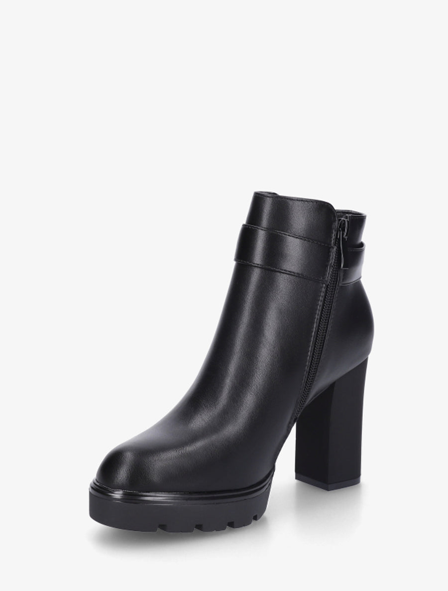 Bottines à talon et boucle fantaisie - Noir - 3