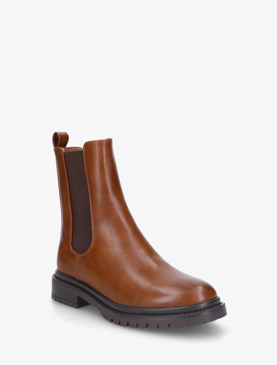 Bottines élastiquées à semelle crantée - Camel - 2