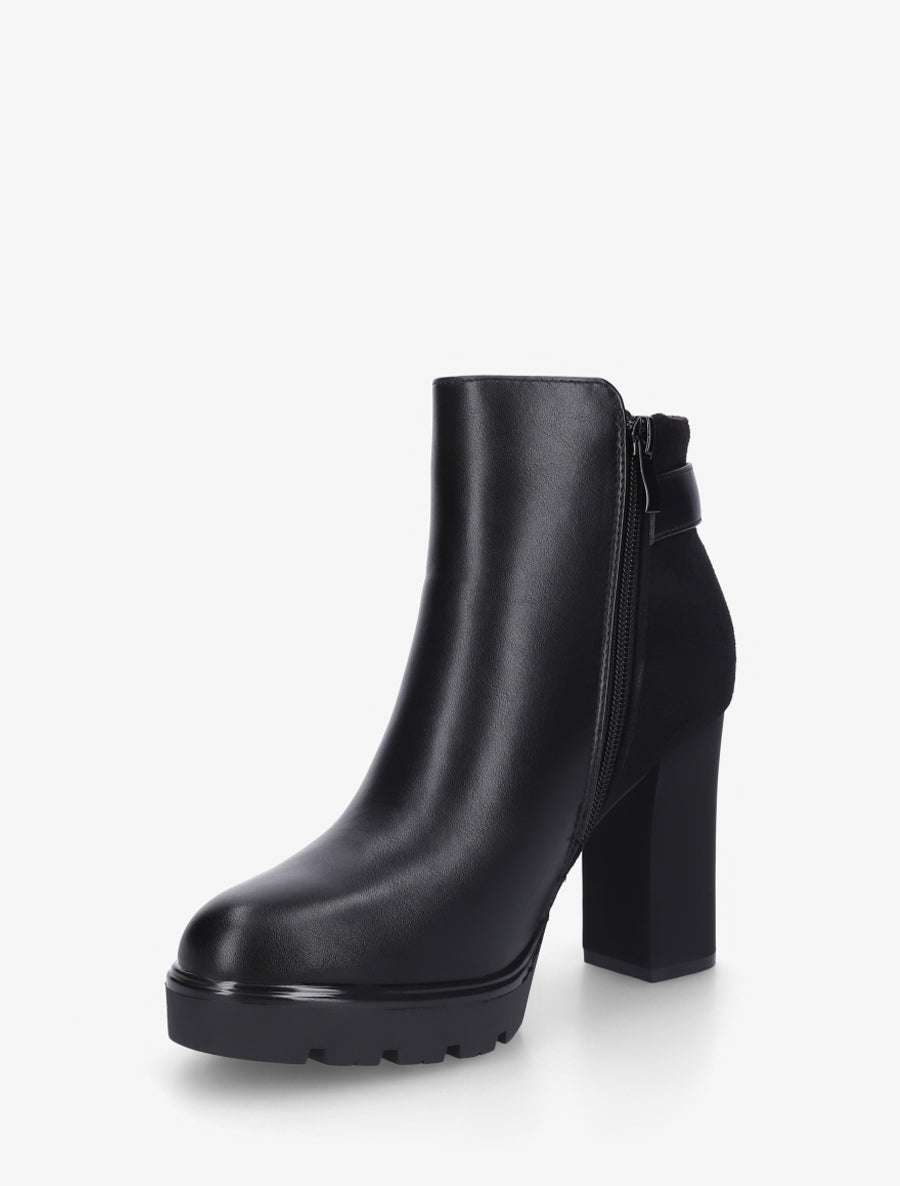 Bottines bi-matière à zip - Noir - 3