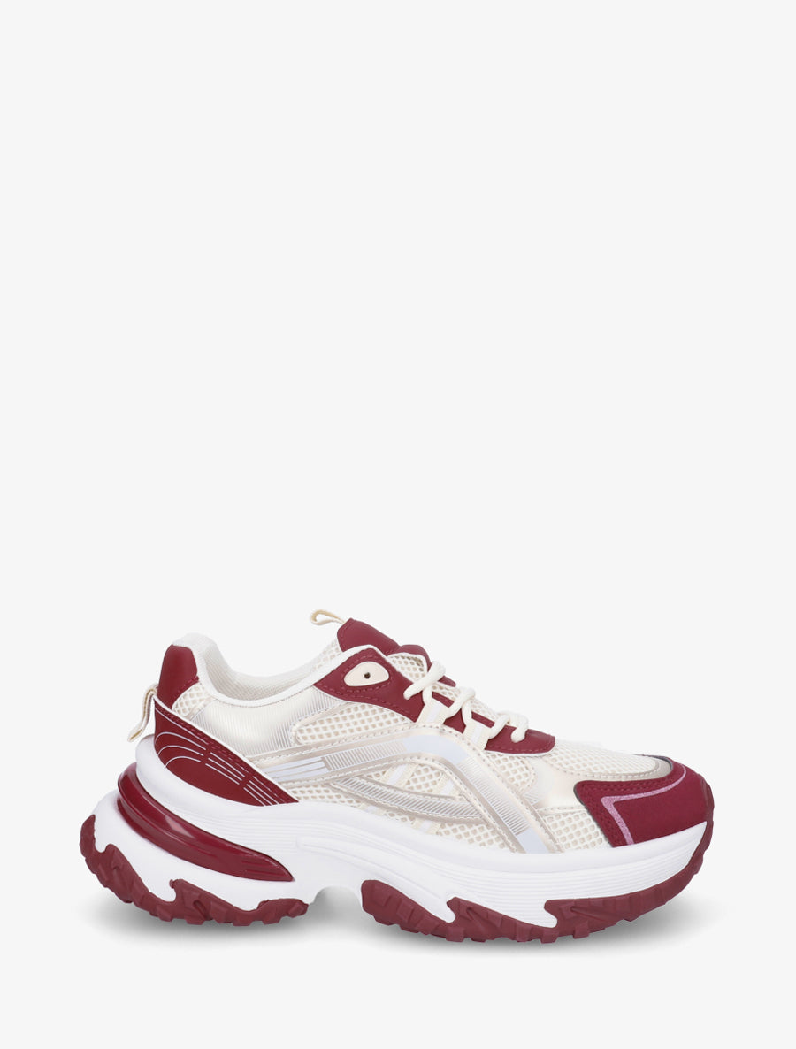 Baskets en toile à semelle crantée - Bordeaux - 1