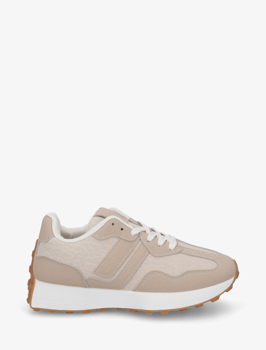Baskets à bandes contrastantes - Beige - 1