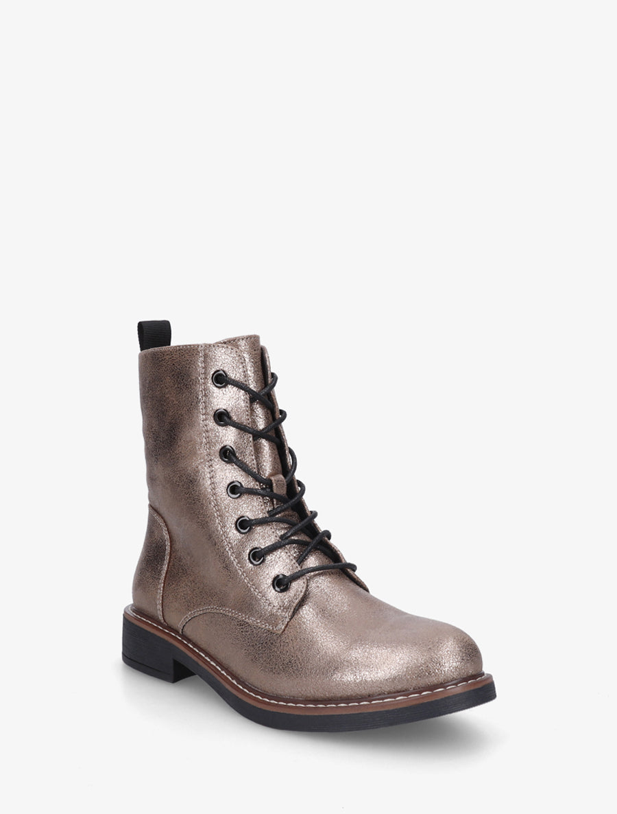 Bottines montantes à lacets - Bronze - 2