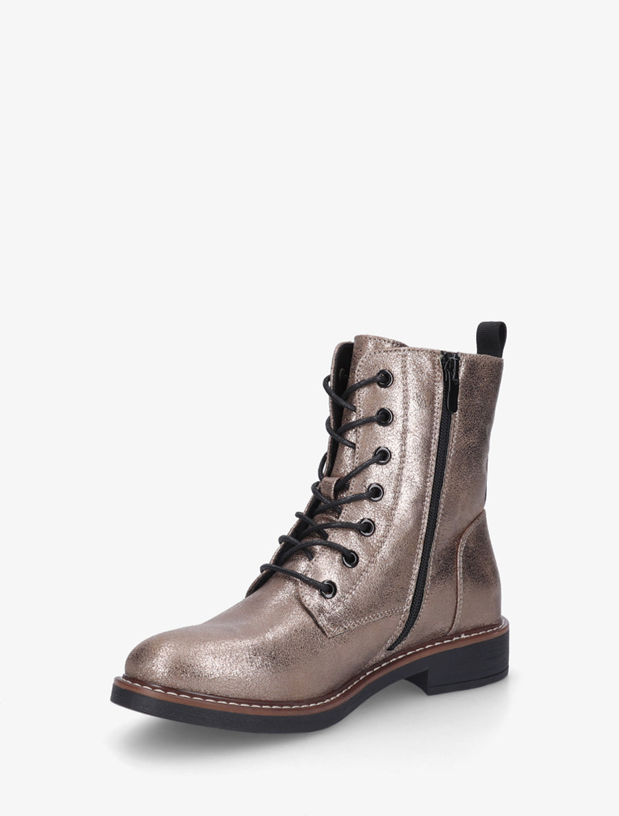 Bottines montantes à lacets - Bronze - 3