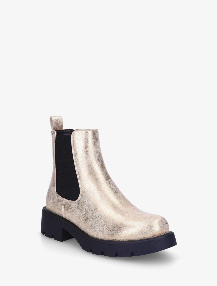 Bottines basiques à semelle crantée - Or - 2