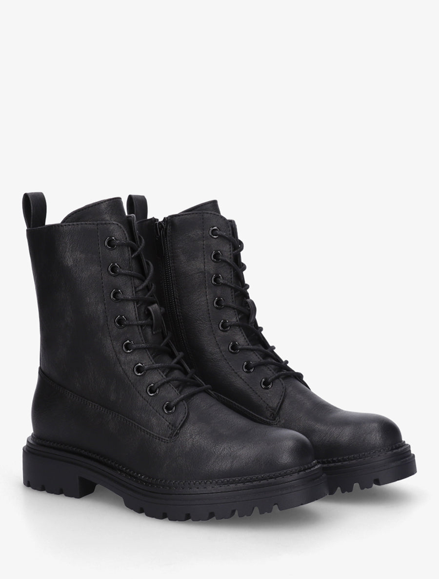 Boots en simili style rangers - Noir - 4