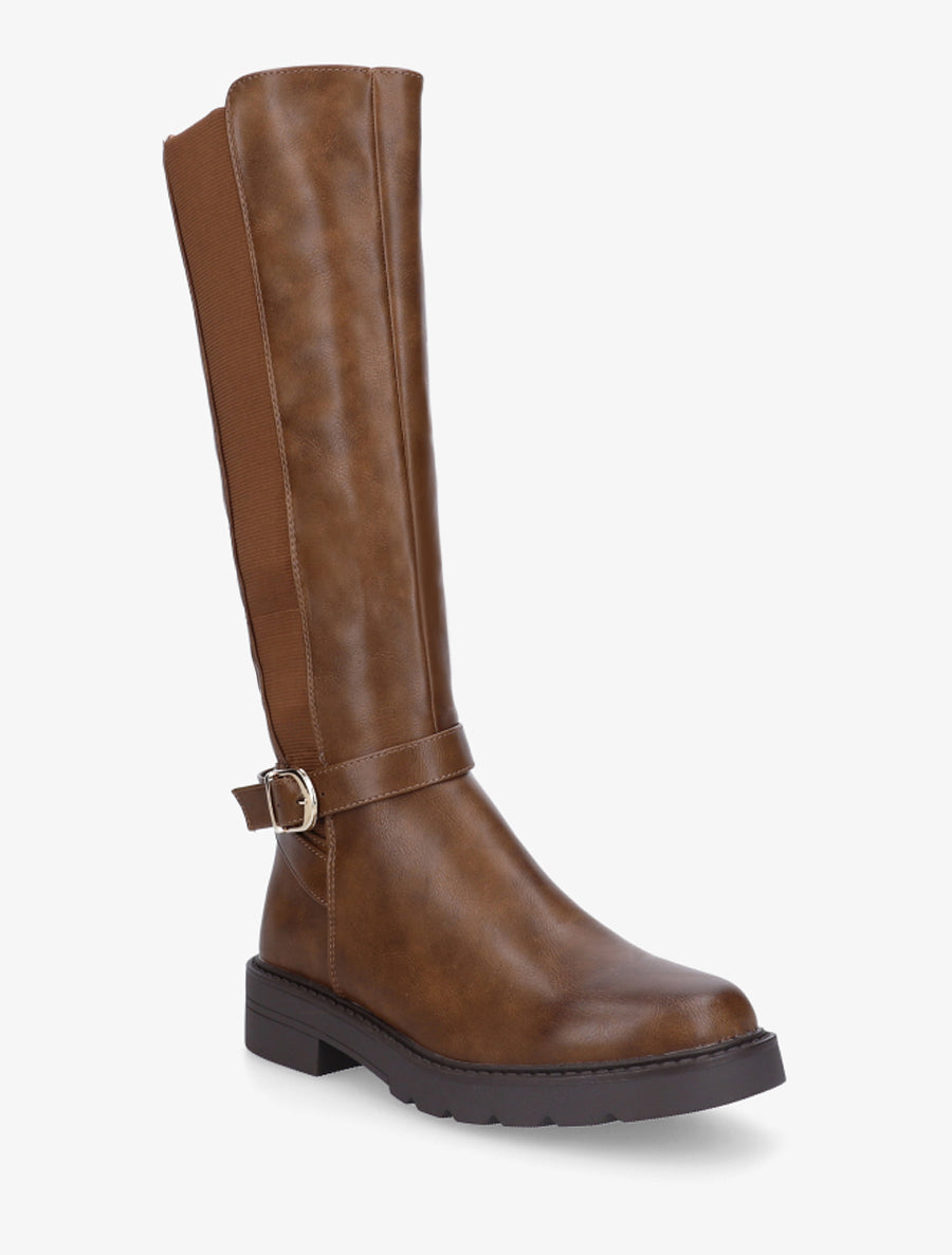 Bottes élastiquées à sangle - Camel foncé - 2