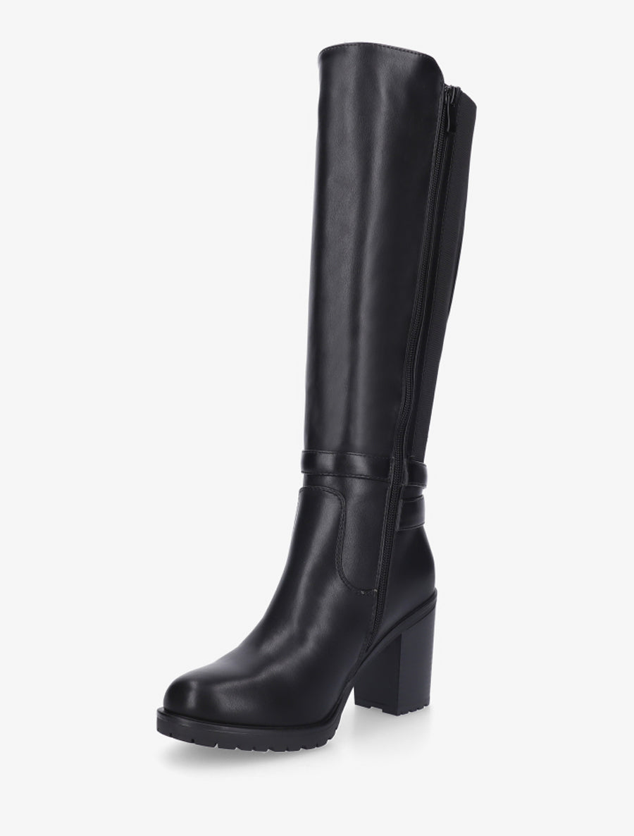 Bottes en simili à double sangles - Noir - 3