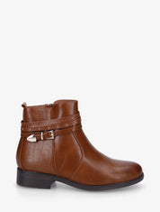 Bottines en simili à 4 brides - Camel - 1