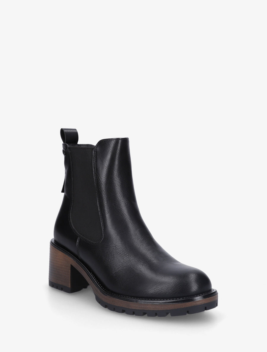 Bottines élastiquées à talon - Noir - 2