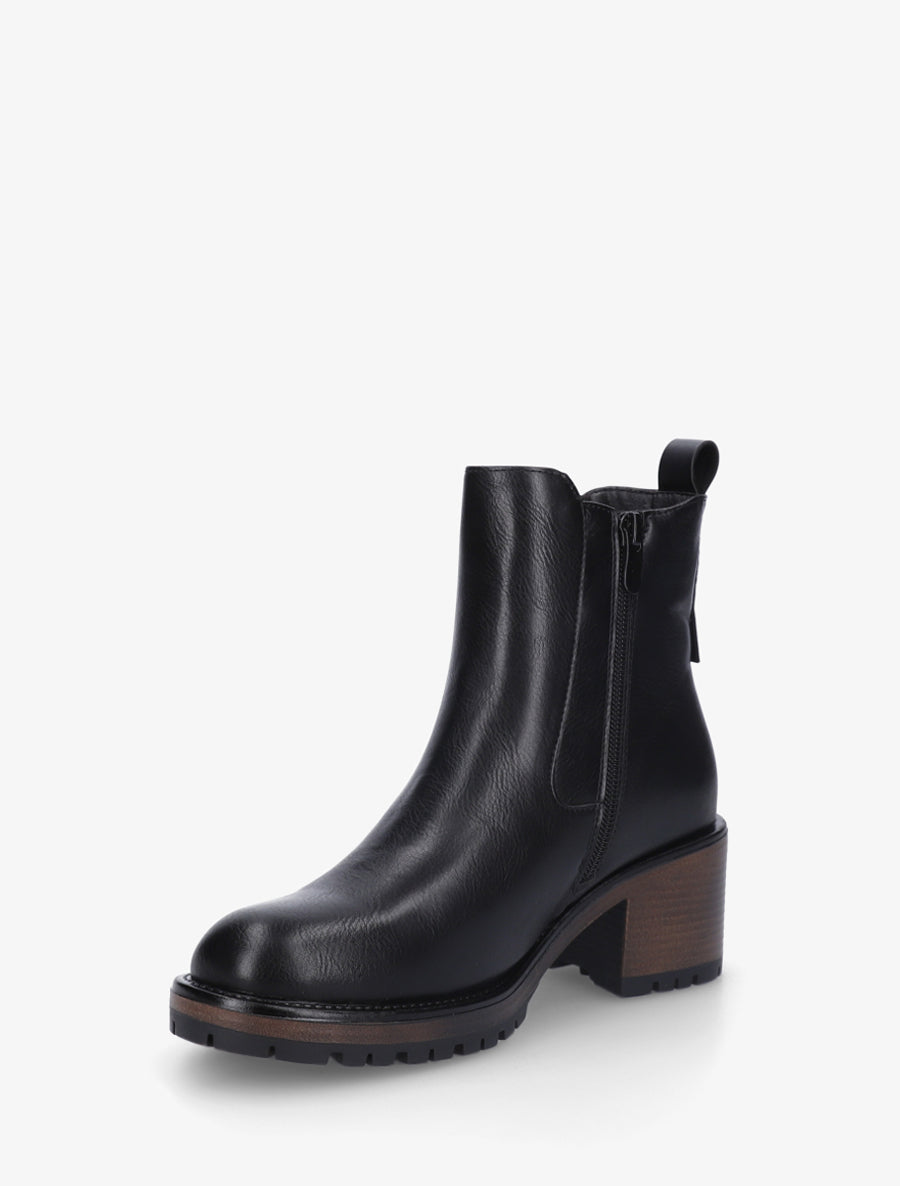 Bottines élastiquées à talon - Noir - 3