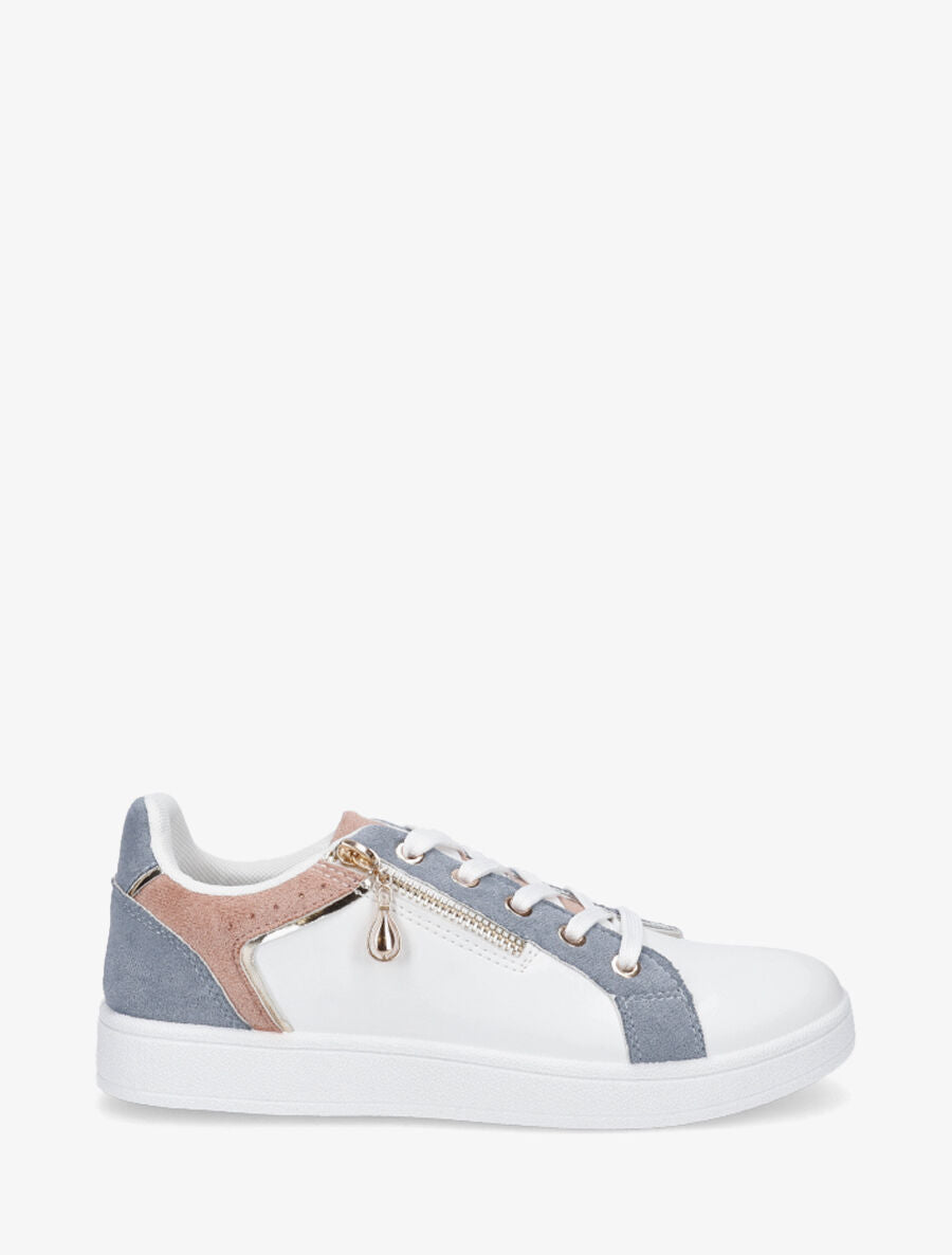 Sneakers à zip décoratif - Bleu - 1