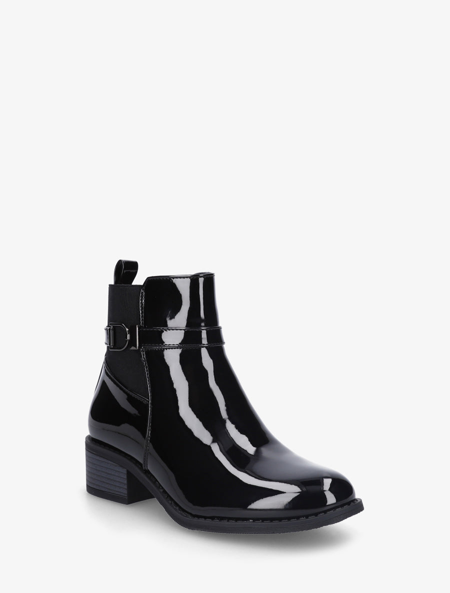 Bottines vernies à talon - Noir - 2