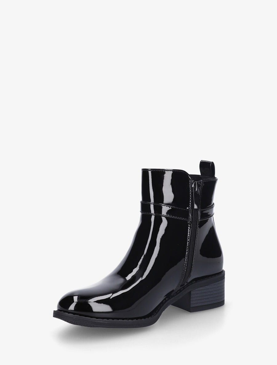 Bottines vernies à talon - Noir - 3