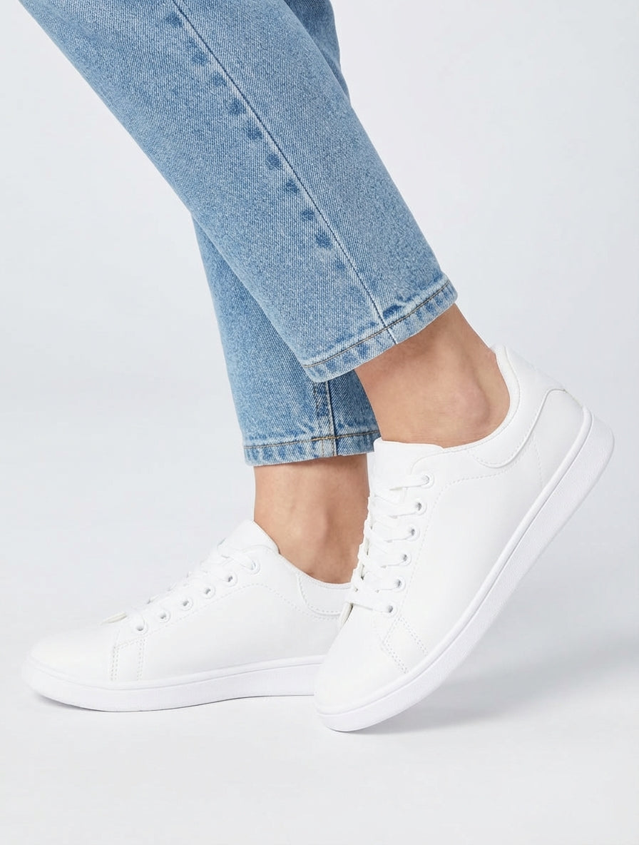 Scarpe da ginnastica classiche in similpelle - Bianco