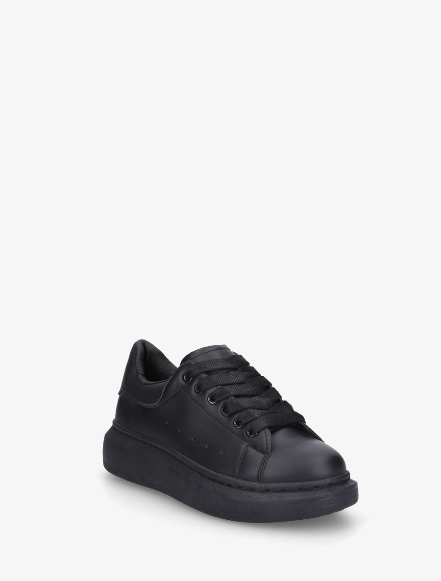 Baskets casual en simili - Noir - 2