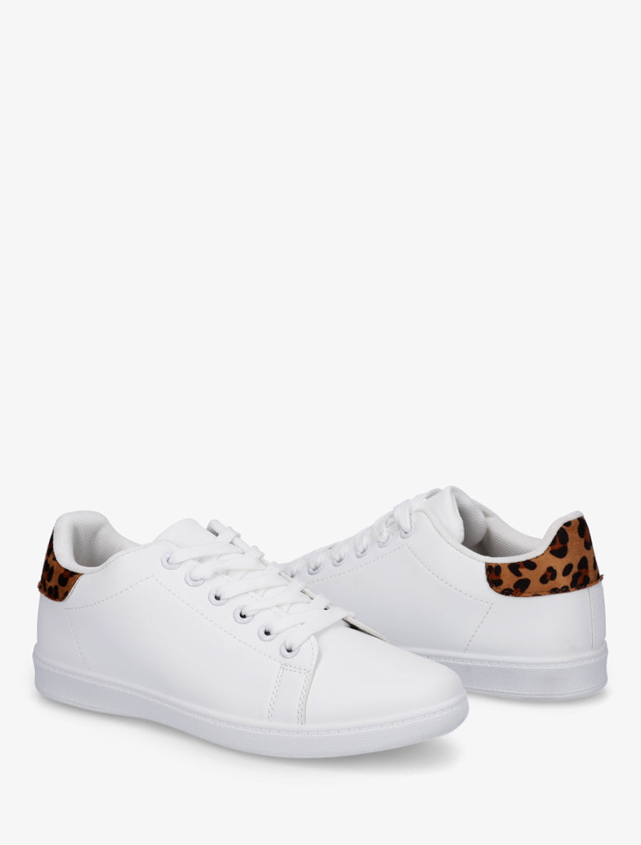 Sneakers basiques en simili - Camel - 4