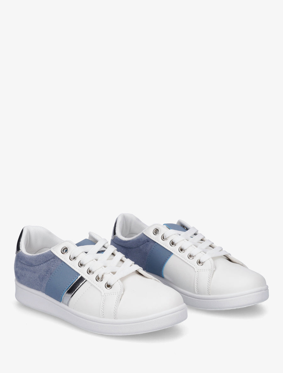 Baskets à bandes contrastantes - Bleu clair - 4