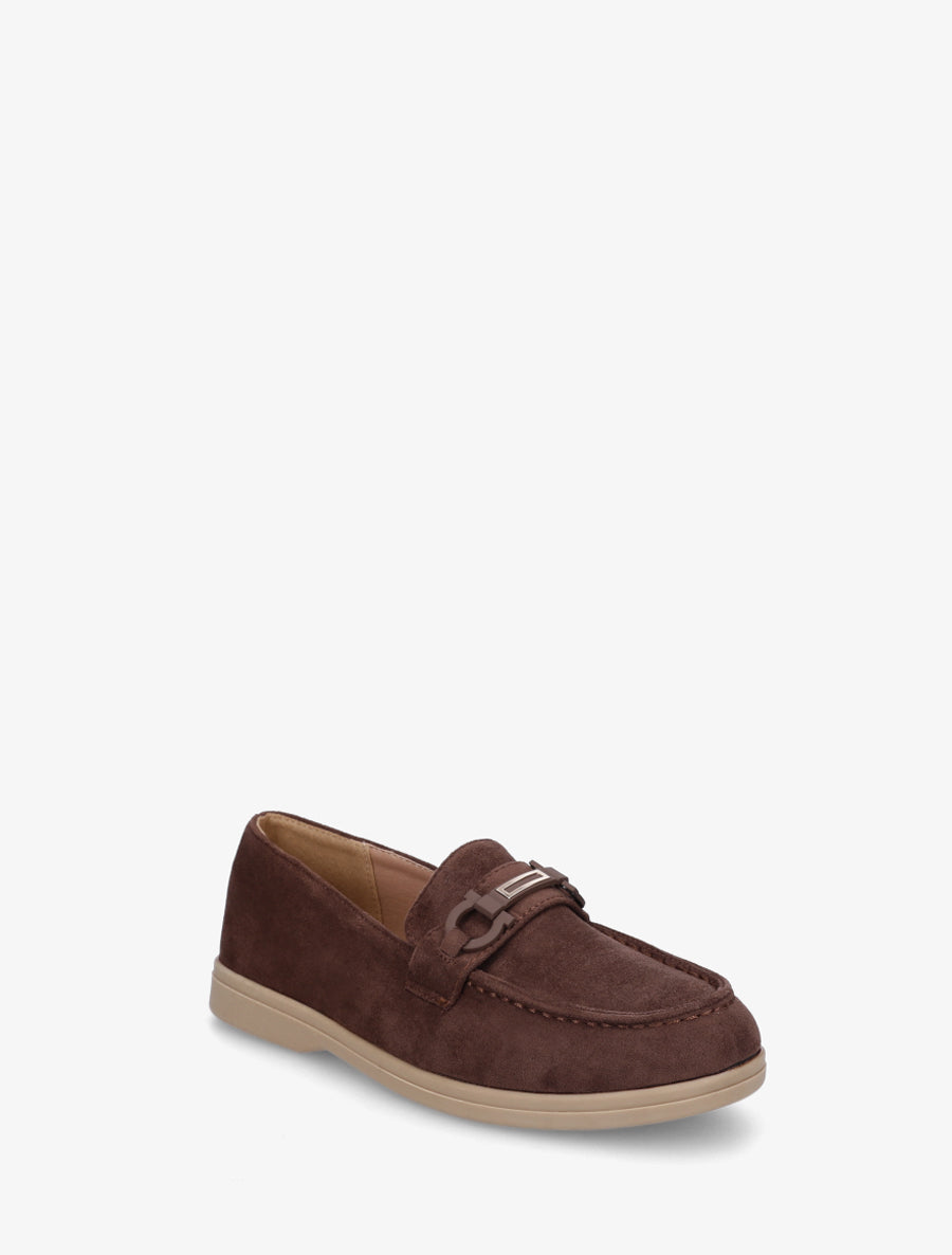 Mocassins plats en suédine - Marron - 2