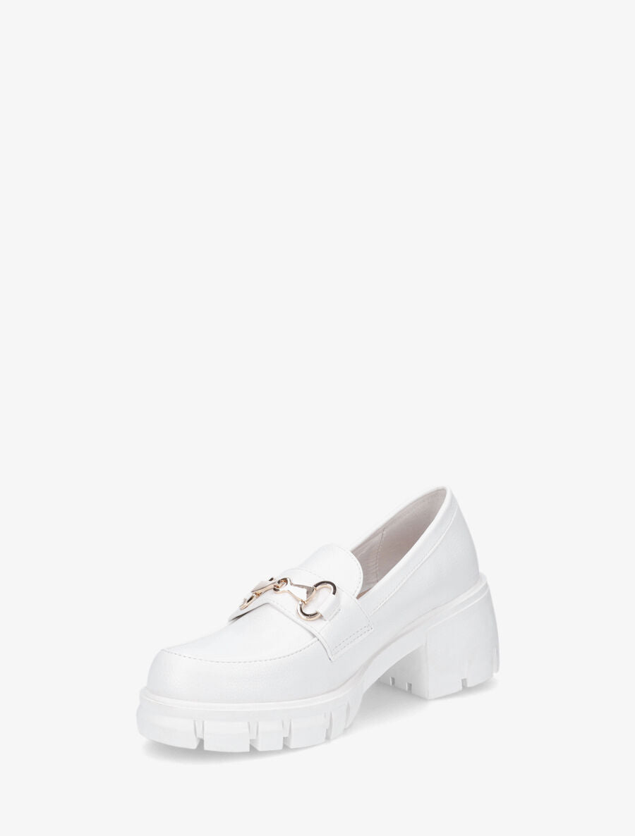 Mocassins chunky en simili - Blanc - 3