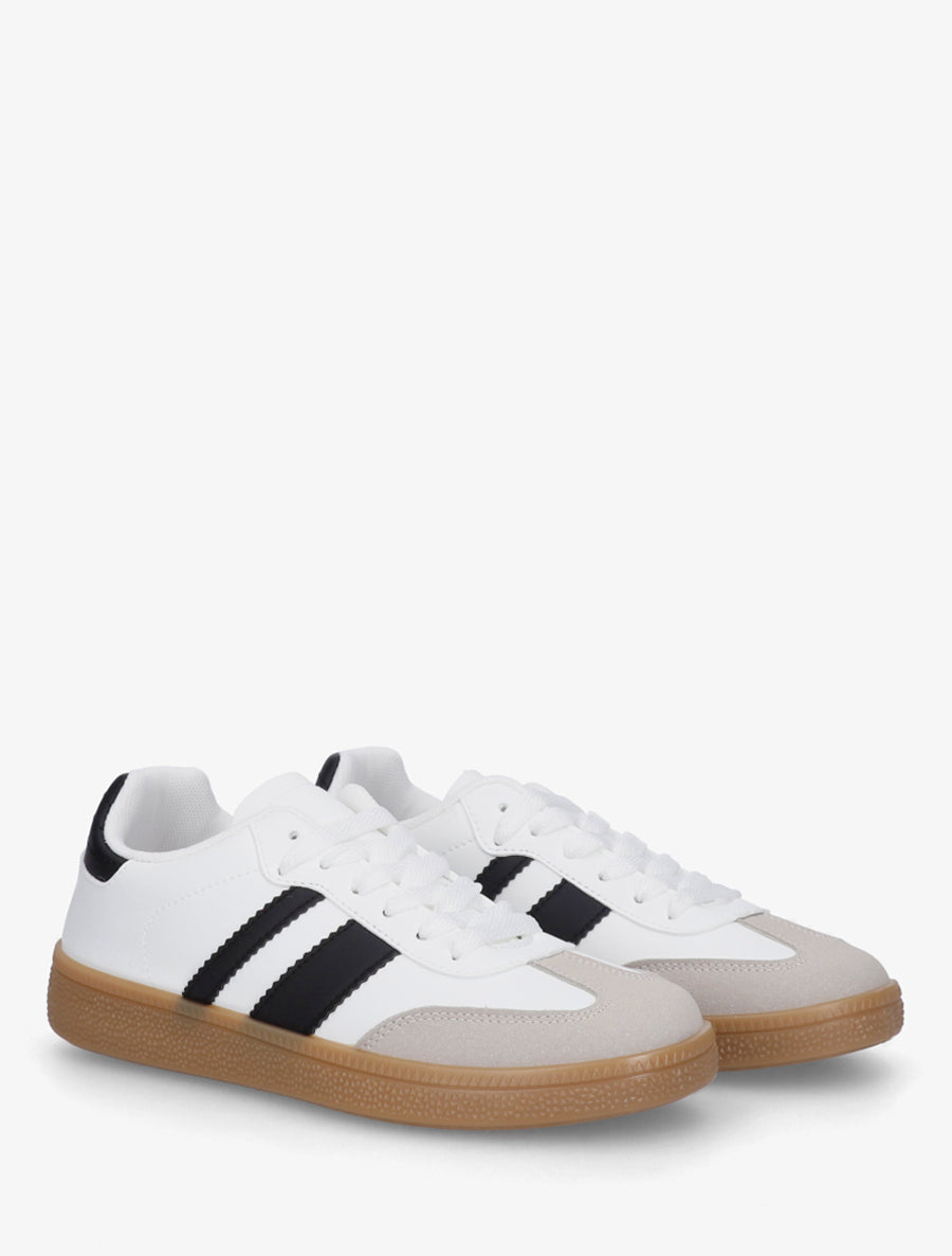 Sneakers à bandes contrastantes - Blanc - 4