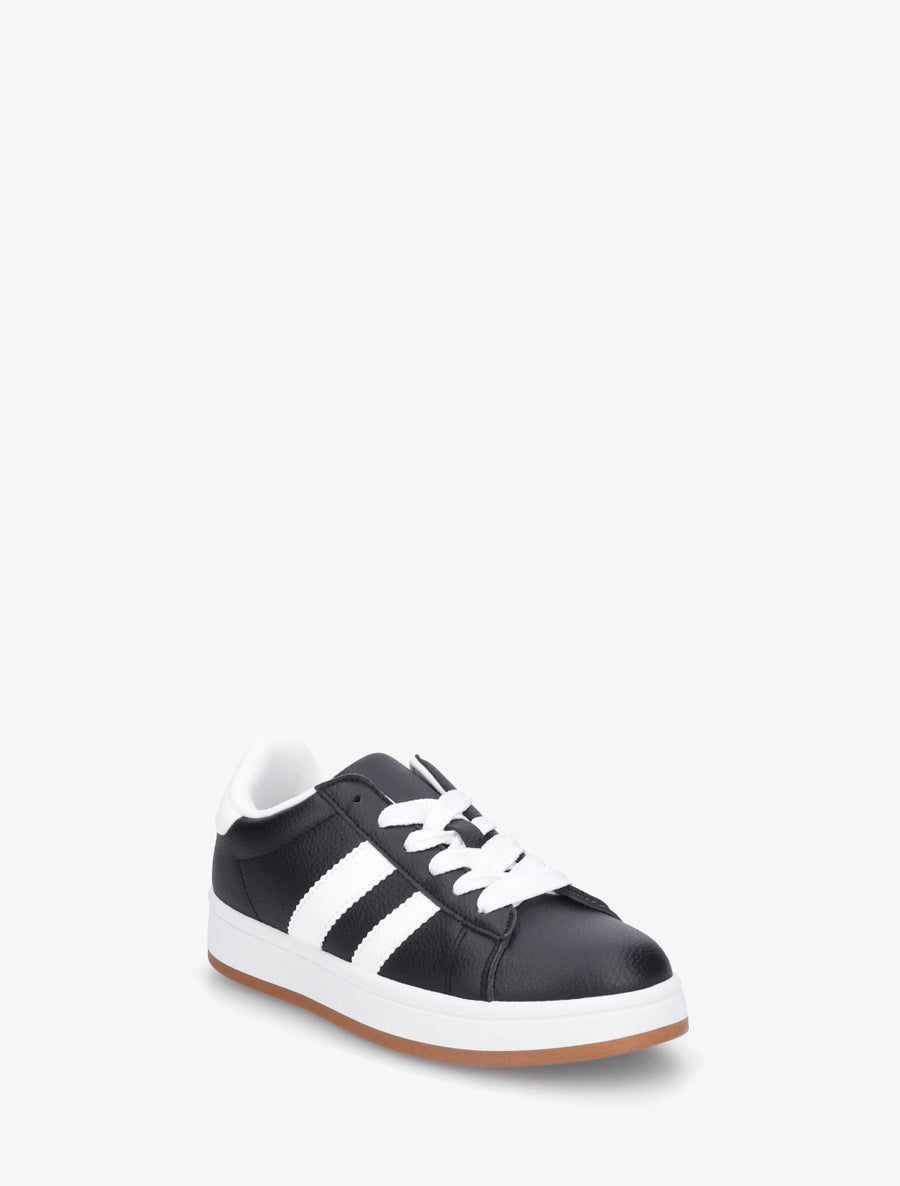 Sneakers plates à bandes contrastantes - Noir - 2