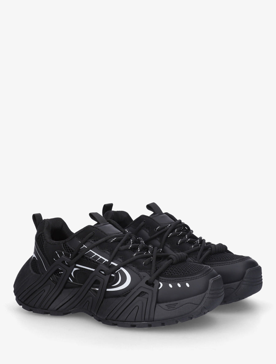 Baskets à double lacets - Noir - 4