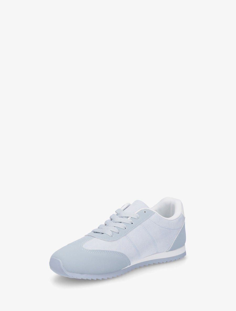 Sneakers en suédine à empiècement effet nubuck - Bleu ciel - 3