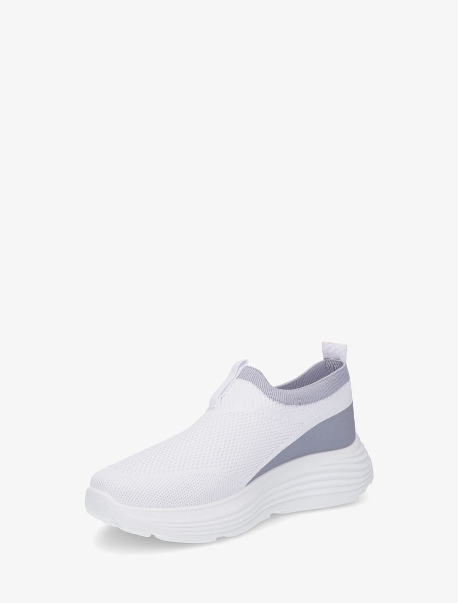 Baskets bicolore à enfiler - Blanc - 3