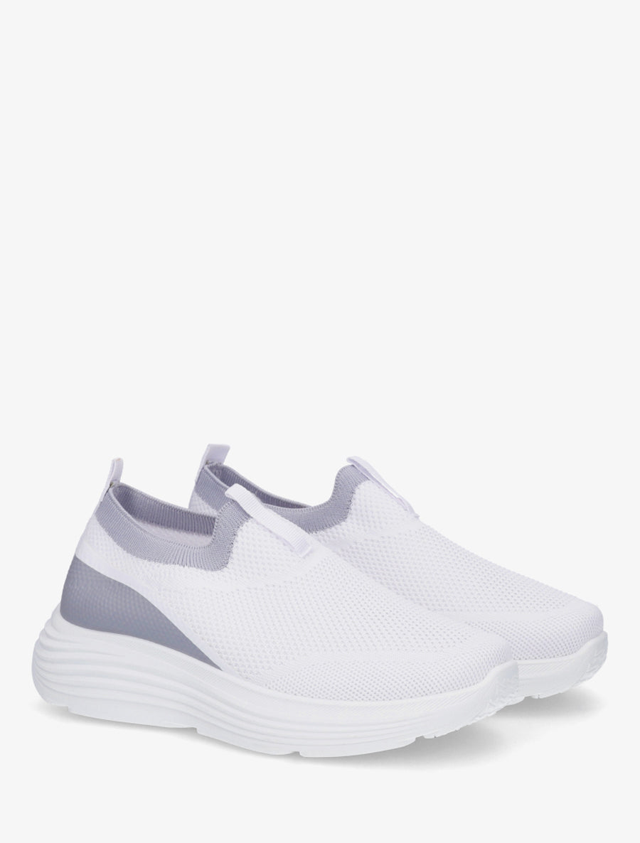 Baskets bicolore à enfiler - Blanc - 4