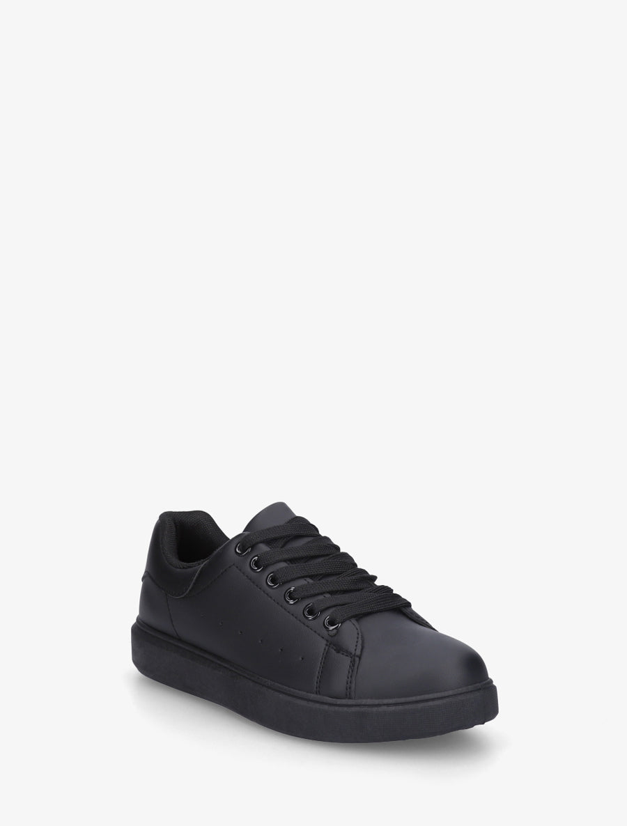 Sneakers basiques en simili - Noir - 2