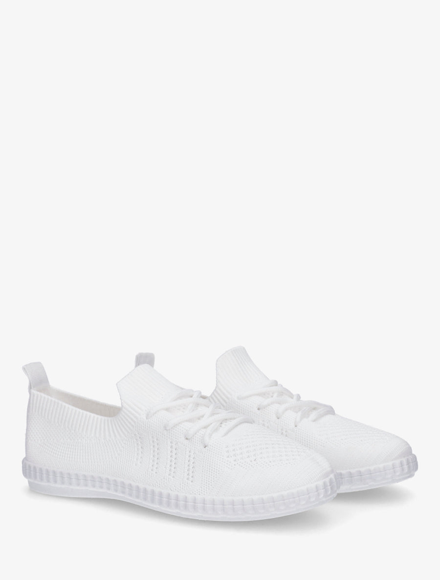 Tennis en tissu ajouré - Blanc - 4