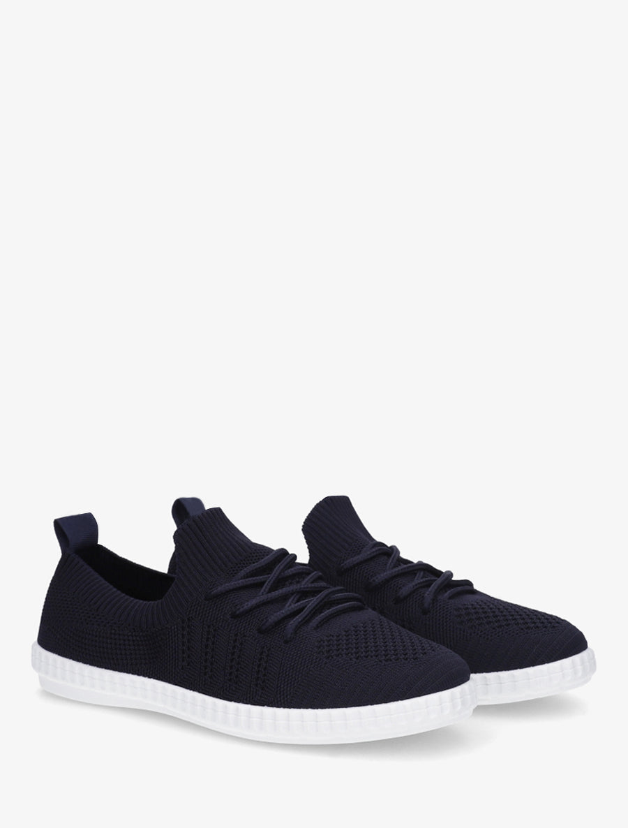 Tennis en tissu ajouré - Bleu nuit - 4