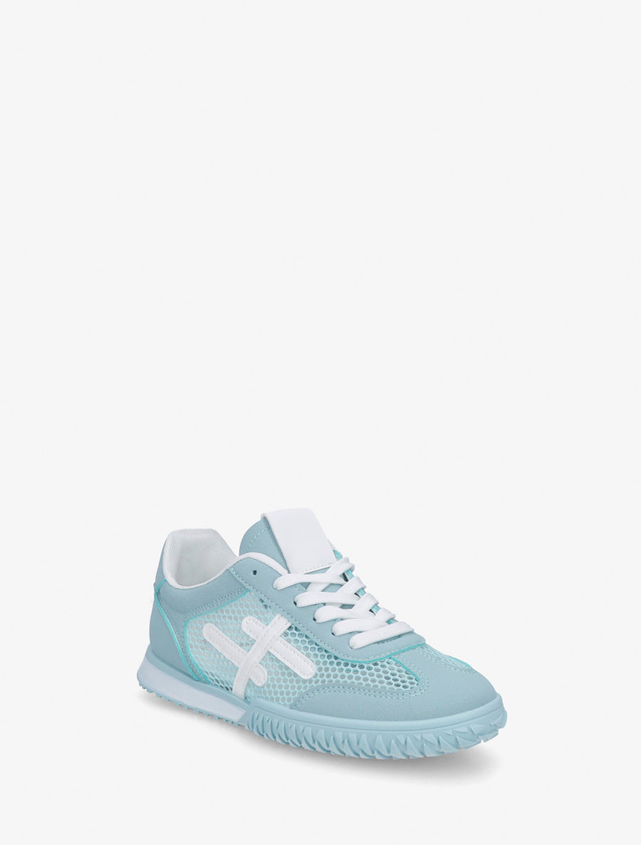 Sneakers con bande e tessuto a nido d&