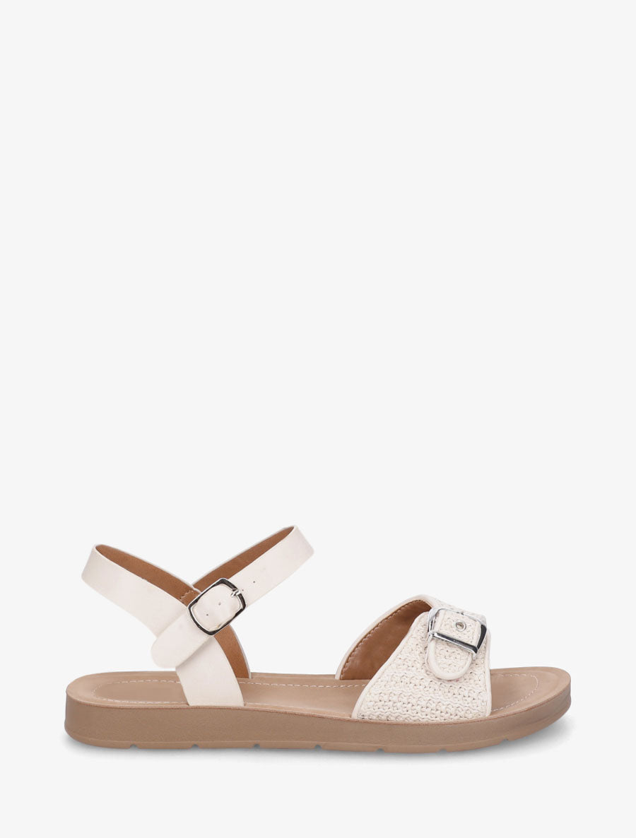 Nu-pieds à bride effet effet raphia - Beige - 1