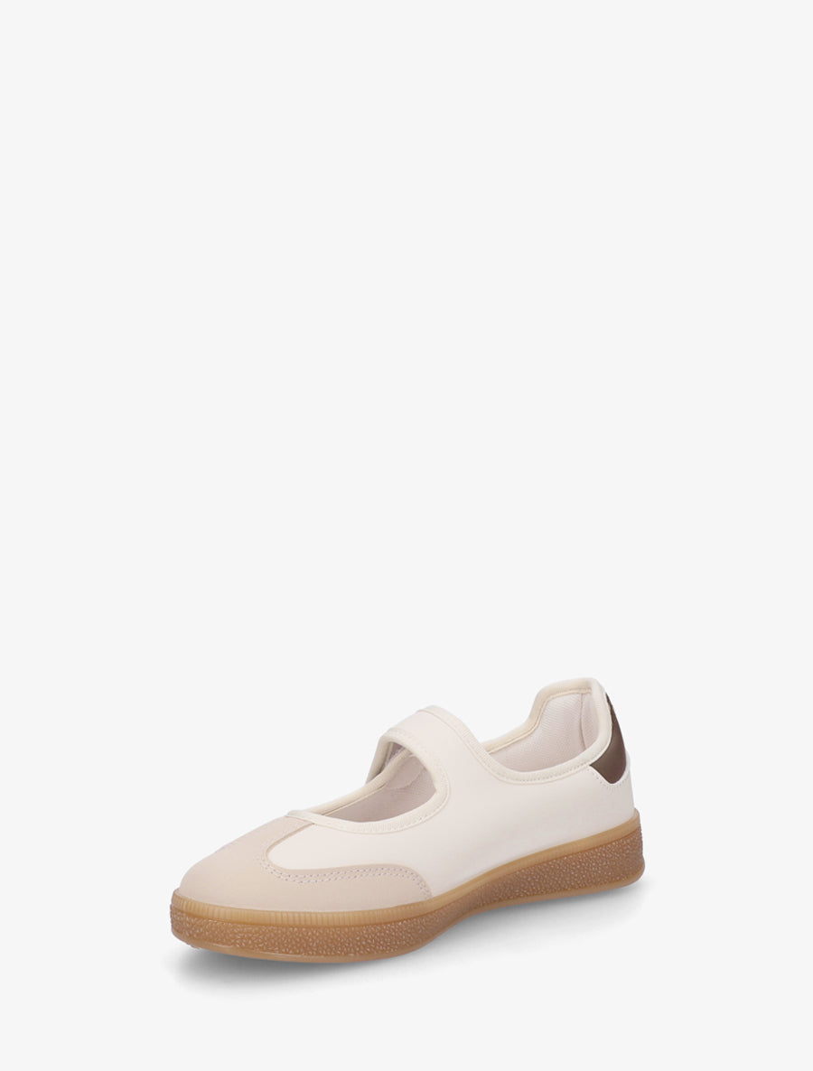 Ballerines style sneakers à scratch - Beige - 3