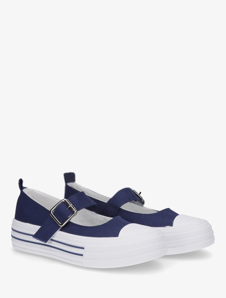 Ballerines style baskets à scratch - Marine - 4