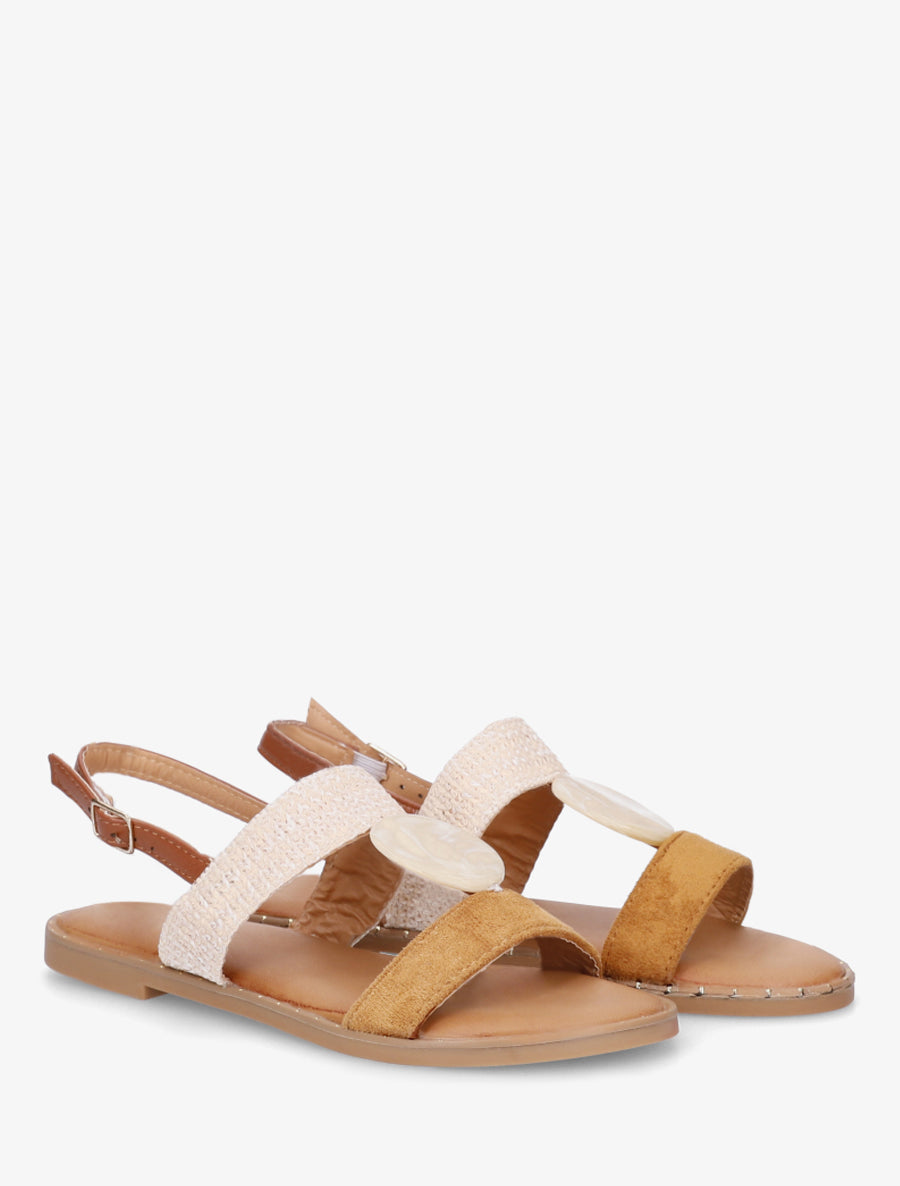 Nu-pieds à bijou rond - Camel - 4