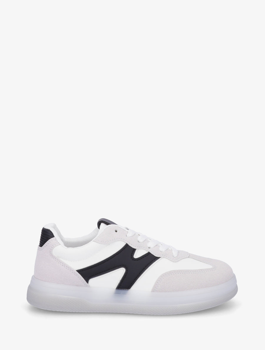 Tennis en simili à empiècement graphique - Blanc - 1