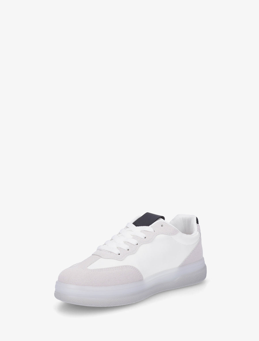 Tennis en simili à empiècement graphique - Blanc - 3