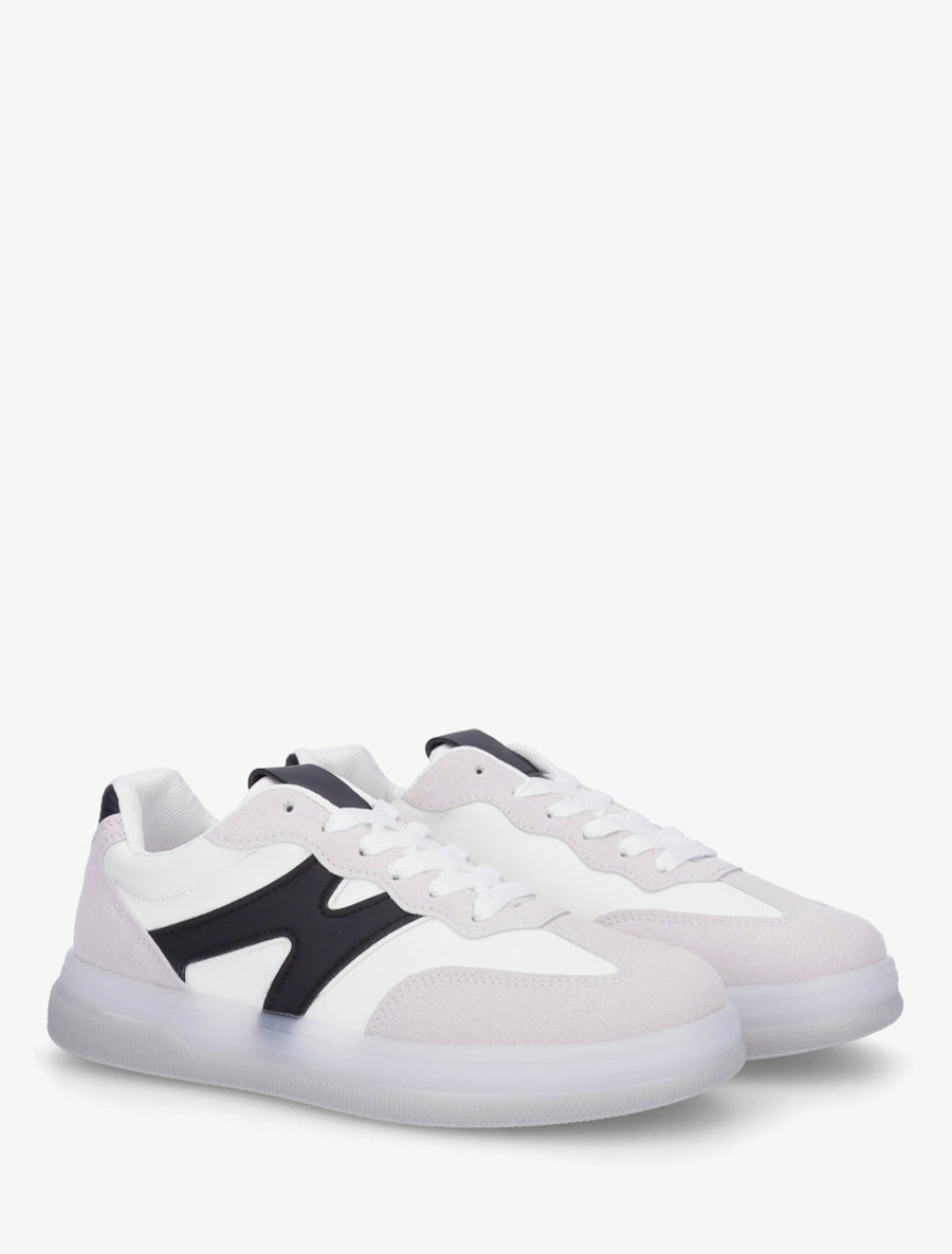 Tennis en simili à empiècement graphique - Blanc - 4