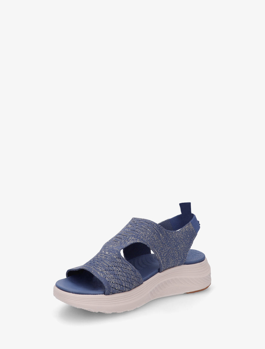 Sandales élastiquées en tissu irisé - Bleu foncé - 3