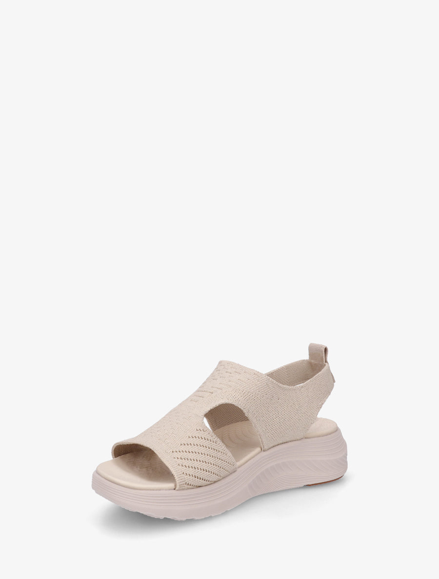 Sandales élastiquées en tissu irisé - Beige - 3