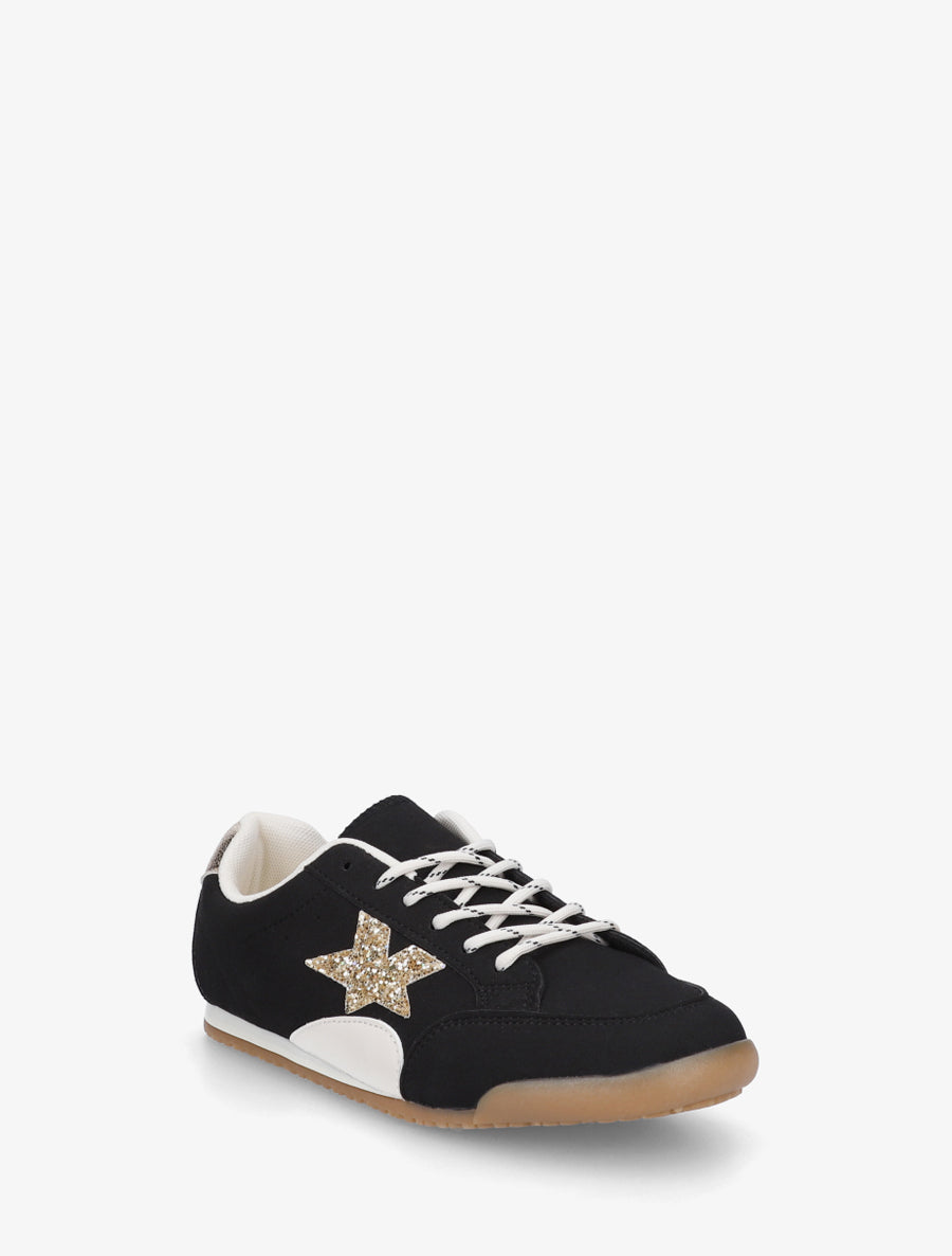 Sneakers en suédine à contrefort constrastant - Noir - 2