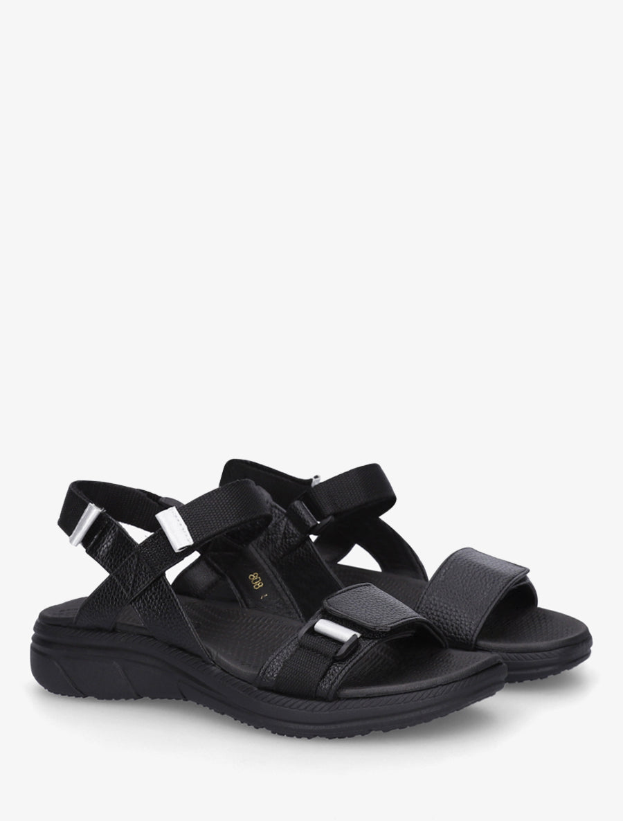 Nu-pieds en simili à triples scratch - Noir - 4