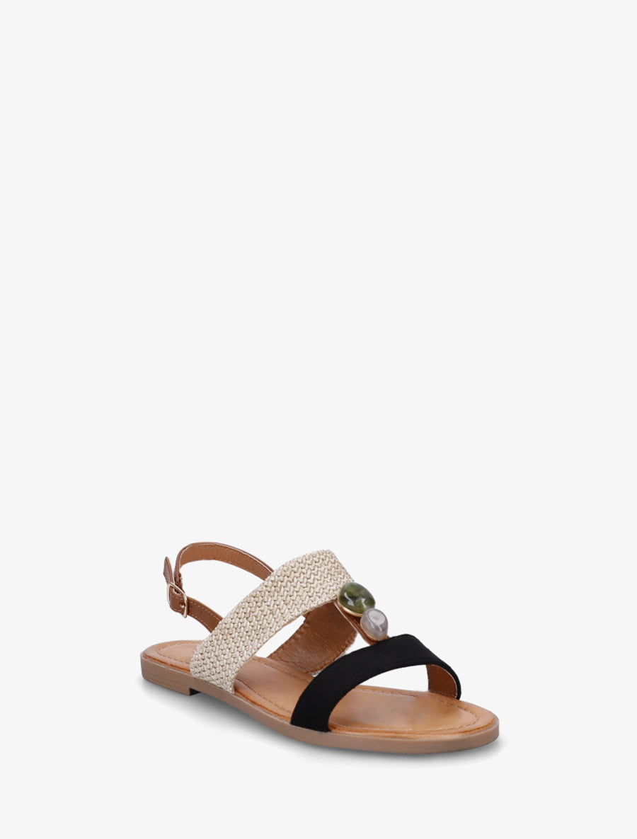 Nu-pieds à brides dépareillés - Noir - 2