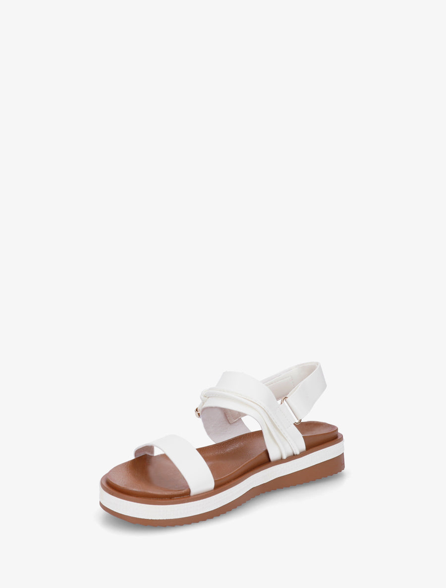 Sandales plates à boucle métallique fantaisie - Blanc - 3